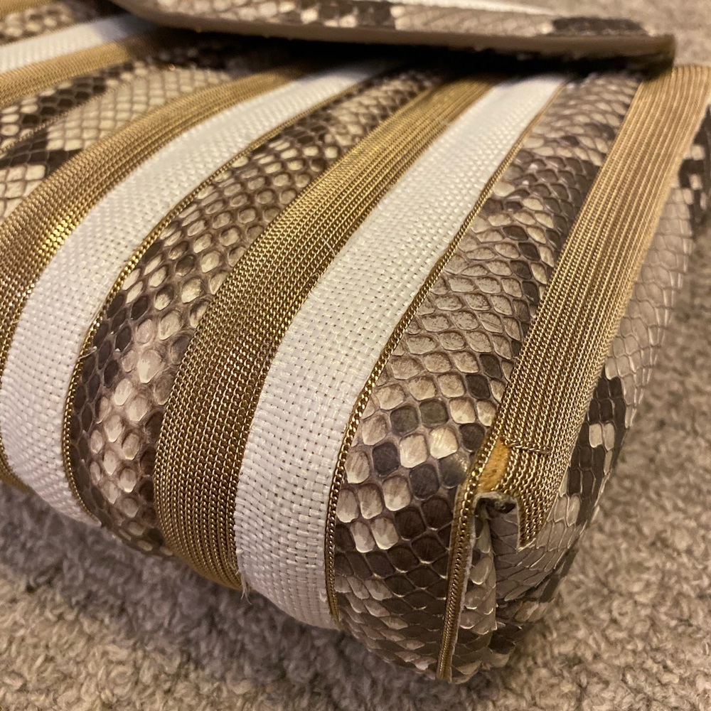 Salvatore Ferragamo Python And Chain Shoulder Bag - image 4